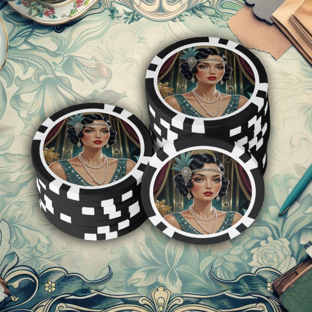 Golden Gatsby Glamour Poker Chips (Creator Uploaded)