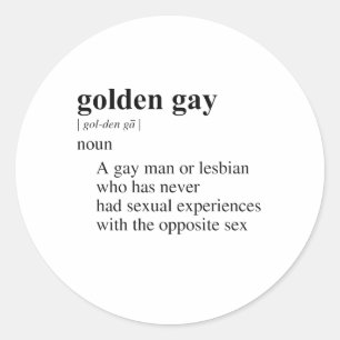 GOLDEN GAY CLASSIC ROUND STICKER
