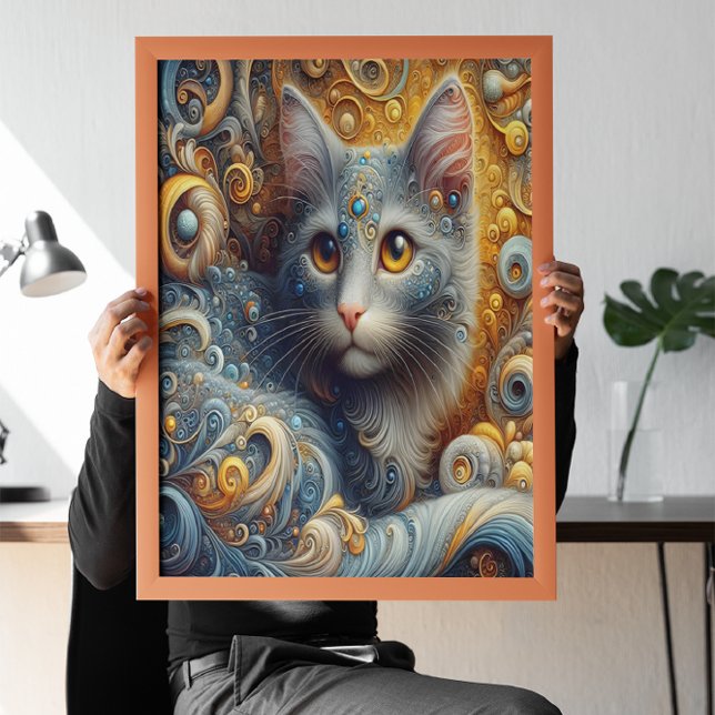 Golden Gaze: Feline Portrait in Yellow Eyes Poster (Creator Uploaded)