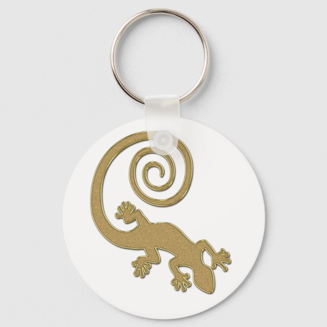 Golden Gecko | make your own background Key Ring (Front)