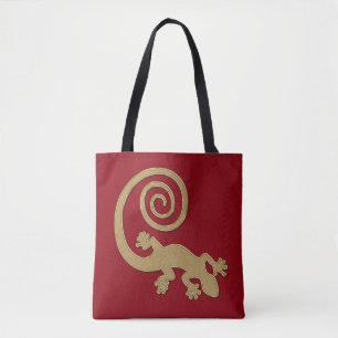 Golden Gecko with Spiral Tail Tote Bag