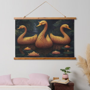 Golden Geese Hanging Tapestry