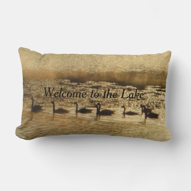 Golden Geese Welcome to the Lake Come Back Lumbar Cushion (Front)