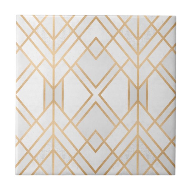 Golden Geo Ceramic Tile (Front)
