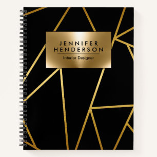 Golden Geometric Abstract Notebook