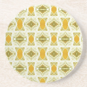 Golden geometric design coaster