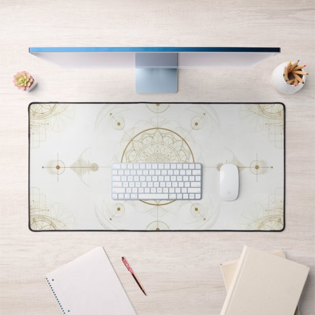 Golden Geometric Desk Mat (Office 1)