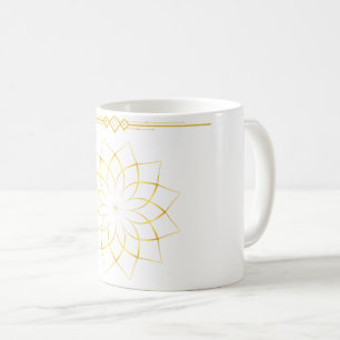 Golden Geometric Flower Trophy Coffee Mug