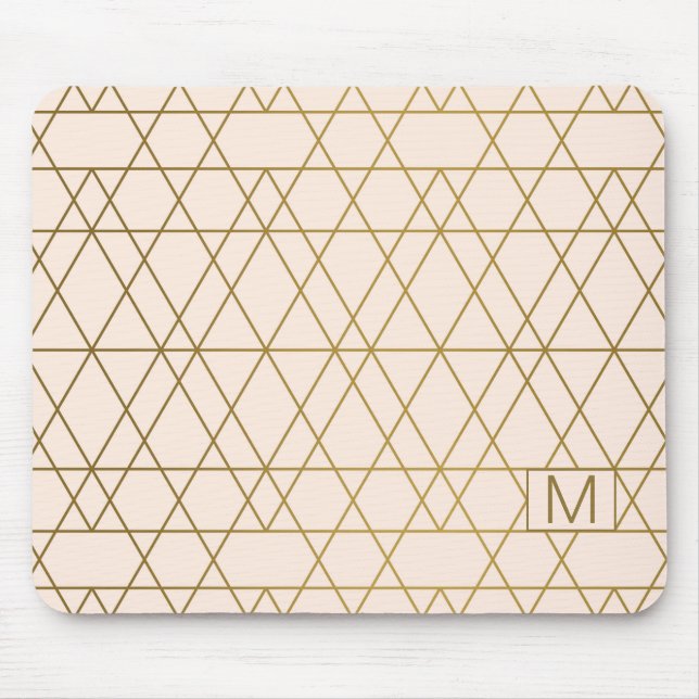 Golden Geometric Lines  Mouse Pad (Front)
