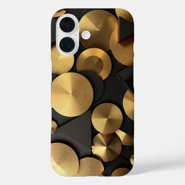 Golden Geometric Luxury Abstract Case-Mate iPhone Case (Back)