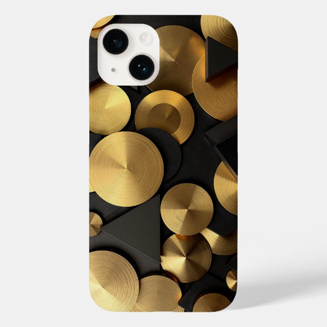 Golden Geometric Luxury Abstract Case-Mate iPhone Case (Back)