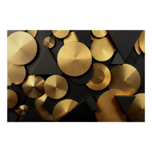 Golden Geometric Luxury Abstract Poster