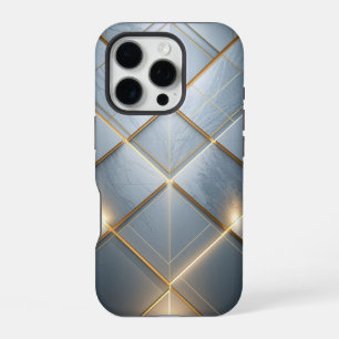 Golden Geometric Marble Luxury Pattern iPhone 16 Pro Case