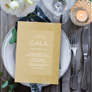 Golden Geometric Modern Gala Invitation