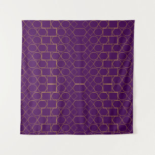 Golden Geometric Pattern Tapestry