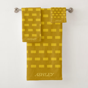 Golden Geometric Shapes Towel Set