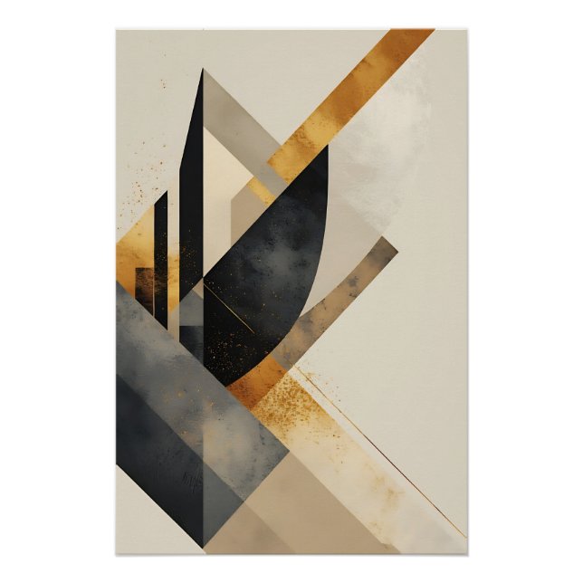 Golden Geometric Symphony Poster (Front)