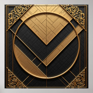 Golden Geometry Poster