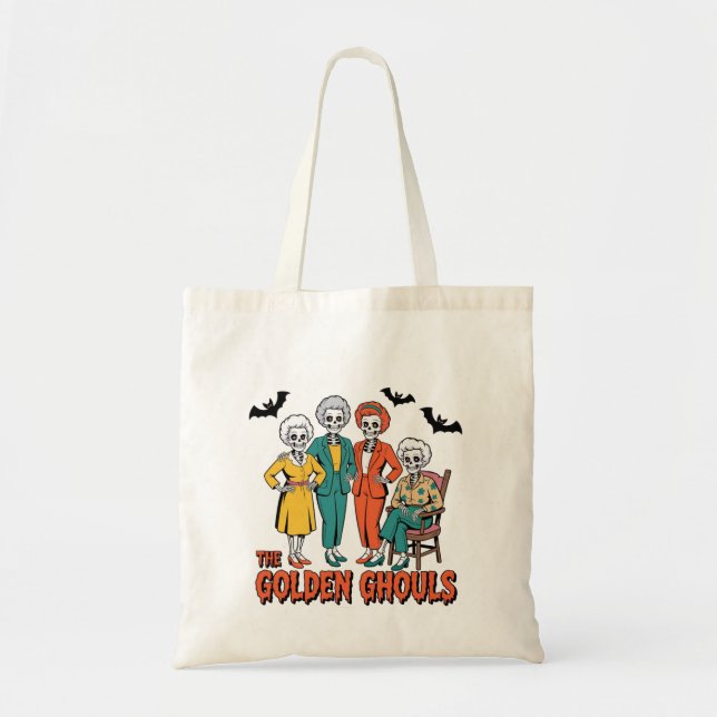 Golden Ghouls Girls' Halloween Tote Bag (Front)