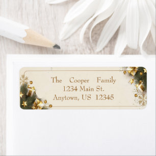 Golden gifts Christmas Return Address Label