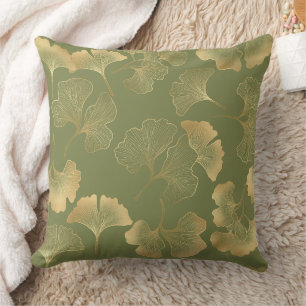 Golden Ginkgo Autumn Pattern Cushion