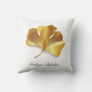 Golden Ginkgo Leaf - Symbol of Longevity & Health Cushion
