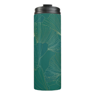 Golden Ginkgo Leaves Art Deco Thermal Tumbler