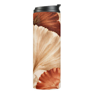 Golden Ginkgo Leaves Elegant Botanical Design Thermal Tumbler