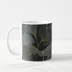 Golden Ginkgo: Luxurious Floral Deco. Coffee Mug