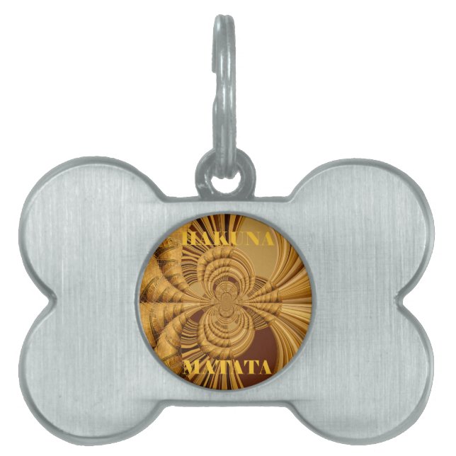Golden Giraffe Art Print Pet Tag (Front)