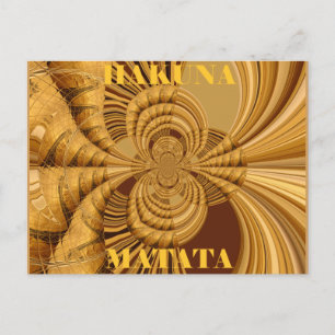 Golden Giraffe Art Print Postcard