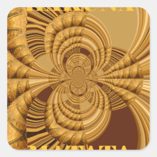 Golden Giraffe Art Print Square Sticker