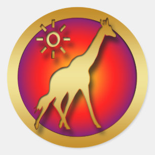 GOLDEN GIRAFFE CLASSIC ROUND STICKER
