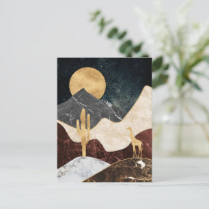 Golden Giraffe Desert Landscape & Marble Mountain Postcard