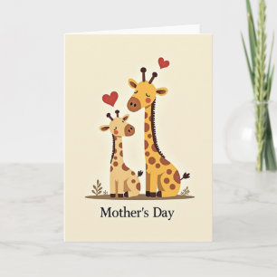 Golden Giraffe Mothers Day Card