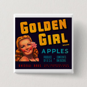 Golden Girl Apples 15 Cm Square Badge