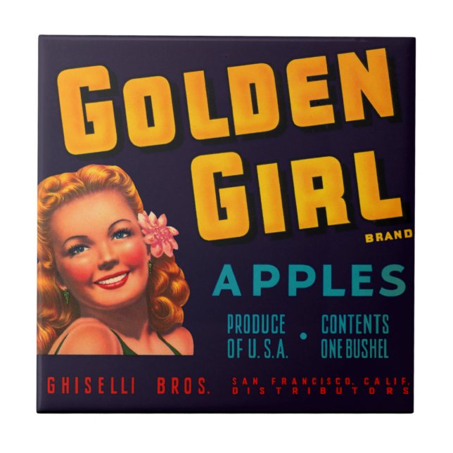 Golden Girl Apples Tile (Front)