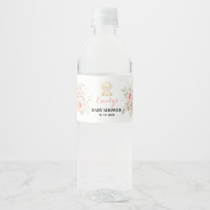 Golden Girl Baby Shower Golden Retriever Puppy Water Bottle Label