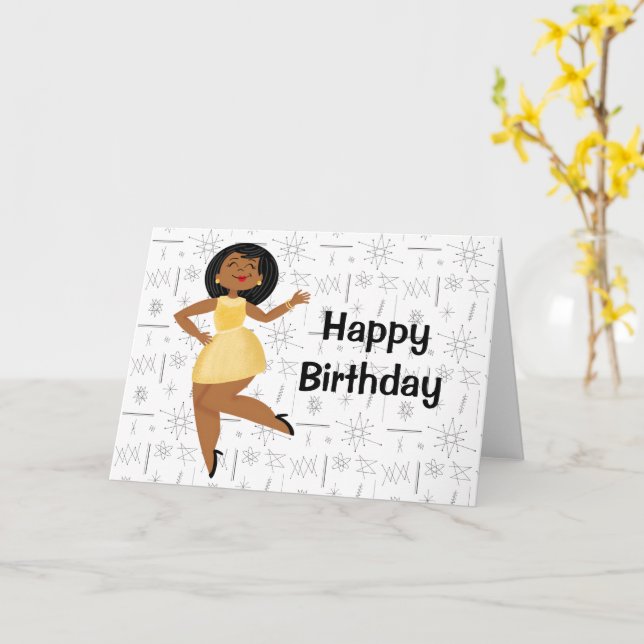 Golden Girl Birthday Card (Yellow Flower)