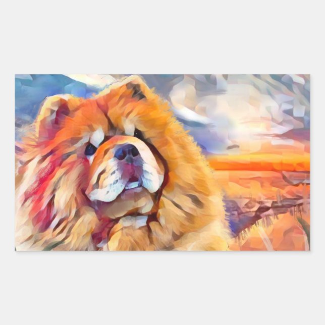 GOLDEN GIRL Chow rectangle  stickers (Front)