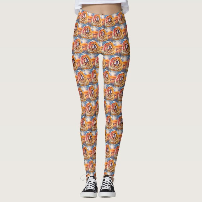 GOLDEN GIRL chow small pattern Leggings (Front)