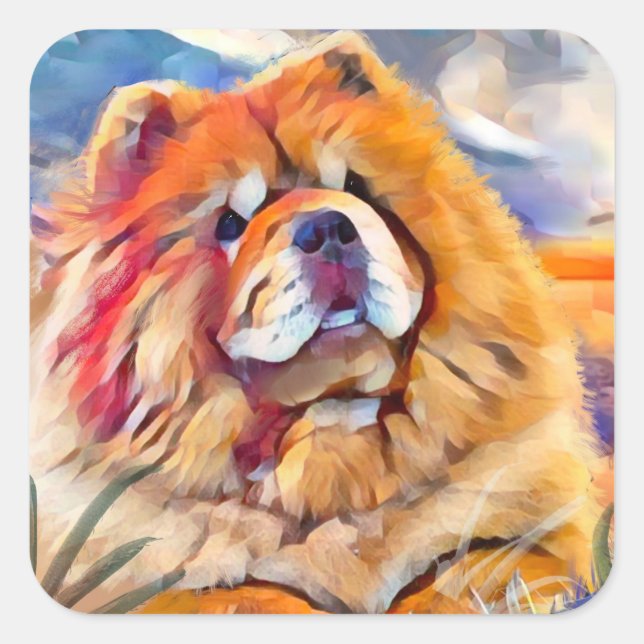 GOLDEN GIRL Chow square stickers (Front)