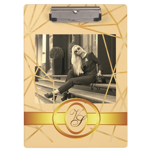 Golden  Girl Fashion Modern Elegant Vintage Clipboard (Front)