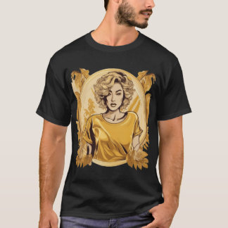 Golden Girl Romance: Love-Themed T-Shirt Designs