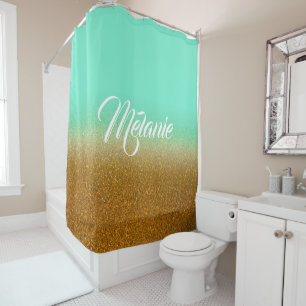 Golden Gitter Shower Curtain