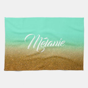Golden Gitter Tea Towel