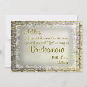 Golden Glam Bridesmaid Invitation