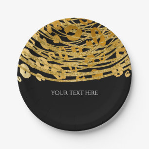 Golden Glam Cheetah Print Exotic Print Party Paper Plate