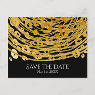 Golden Glam Cheetah Print Exotic Save the Date Announcement Postcard
