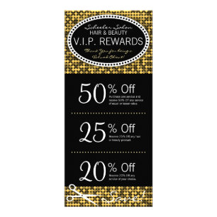 Golden Glam Custom Salon Coupon Rack Cards